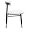 Leisuremod Lume Modern Dining Side Chair in Polyester with Black Steel Frame in White LC20W - alternate 5