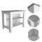 Homeroots White and Gray 41in Kitchen Island With Storage 474093 - alternate 4