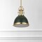 Jonathan Y Homer 10" 1-Light Modern Industrial Metal LED Dome Pendant, Kombu Green/Brass Gold JYL9535H - alternate 7