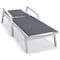 Leisuremod Marlin White Aluminum Patio Chaise Lounge Chair, Arms Set of 2, Square Fire Pit Table, Black MLAWCF21-77BL2 - alternate 2