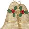 Homeroots 14" X 14" Gold Metal Christmas Bells Hanging Dimensional Sculpture 634368 - alternate 2