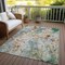 Homeroots 5' X 8' Teal Blue And Green Floral Washable Indoor Outdoor Area Rug 583143 - alternate 4