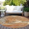 Homeroots 8' Brown Beige And Gray Round Abstract Washable Indoor Outdoor Area Rug 602667 - alternate 2