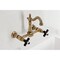 Kingston Brass Two-Handle Wall Mount Bridge Kitchen Faucet, Antique Brass KS2443PKX - alternate 4