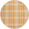 Homeroots 8' Orange Blue And Ivory Round Plaid Washable Indoor Outdoor Area Rug 597125 - alternate 4