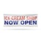 Signmission Ice Cream Shop Now Open, 18 Inch x 48 Inch, Vinyl Banner B-30704 - alternate 1