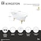 Kingston Brass 61" Cast Iron Oval Single Slipper Clawfoot Tub, 7" Faucet Drillings, White/Brushed Brass VCT7D653129B7 - alternate 2
