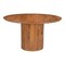 Homeroots 56" Brown Solid Wood Ribbed Texture Pedestal Base Round Dining Table 572214 - alternate 2
