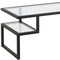 Homeroots 45" Black Glass And Steel Coffee Table With Two Shelves 522002 - alternate 5
