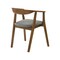 Armen Living Santana Wood Dining Chair in Walnut Finish with Charcoal Fabric - Set of 2 LCSACHWACH - alternate 5