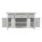 Homeroots 59in White Solid Wood Paneled Three Drawer Buffet Table with Four Doors 523210 - alternate 2