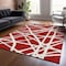 Homeroots 5' X 8' Red And Ivory Geometric Washable Indoor Outdoor Area Rug 600487 - alternate 3