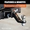 Curt Trailer Hitch Ball Mount, Class 5 Hitch, 1-1/4 in Dia Hitch Ball, Steel, Powder-Coated 45456 - alternate 3