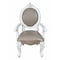 Homeroots Gray and White Upholstered Faux Leather And Solid Wood King Louis Back Dining Arm Chairs, 2PK 573422 - alternate 1