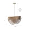 Vidalite Sovev 1-Light Pendant Lamp with Rattan and Opal Glass Shade, Brushed Brass Canopy, Adjustable Height CE1009208 - alternate 2