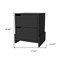 Homeroots 20" Black Wood Two Drawer Nightstand 534910 - alternate 2