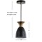 Jonathan Y Edison 5.75" Metal LED Pendant, Black/Brass Gold JYL6136A - alternate 4
