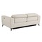 Homeroots 82" Beige Top Grain Leather Reclining Metal USB Sofa 720409 - alternate 2