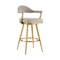 Homeroots 30" Taupe and Gold Fabric and Stainless Steel Bar Height Swivel Bar Chair 569153 - alternate 2
