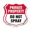 Signmission Private Property Shield Sign Do Not Spra, 6 inch X 6 inch, Vinyl Decal, 2PK SHI-D-2PACK-6-449 - alternate 1