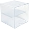 Deflecto Stackable Cube Organizer, Divided, 2 Compartments, Plastic, 6 x 6 x 6, Clear 350701 - alternate 4