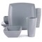 Gibson Home 12 Piece Grayson Melamine Square Dinnerware Set in Gray 97563.12 - alternate 4