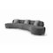 Homeroots 150" Dark Gray Boucle Curved Sofa With Toss Pillows 719425 - alternate 1