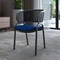 Leisuremod Ervilla Dining Armchair in Black Steel Frame with Black Wicker Back and Navy Blue Seat ECBL-20BL-NBU - alternate 3