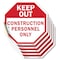 Signmission Keep Out Construction Personnel Onl, 4 inch X 4 inch, Vinyl Decal, 5PK OC-D-5PACK-4-68 - alternate 1
