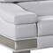 Homeroots 73in Light Gray And Silver Genuine Leather Love Seat 329622 - alternate 3