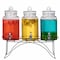 Basicwise 3-Piece Glass Drink Dispenser Set with Metal Stand and Stainless Steel Spigot - Beverage QI004714 - alternate 1