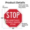 Signmission Stop No Admittance Without Proper A, 10 Inch X 10 Inch, Vinyl Decal OC-D-10-180 - alternate 2