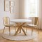 Homeroots 48" White and Gold Wood and Metal Cross Leg Base Round Top Dining Table 555131 - alternate 5