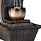 Homeroots 10" Brown Textured Polyresin Tabletop Fountain with LED Light 468309 - alternate 3