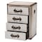 Baxton Studio Jaelyn Vintage Coffee Canvas 4-Drawer End Table 252-13966-ZORO - alternate 4