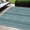 Homeroots 5' X 8' Teal Blue And Aqua Striped Washable Indoor Outdoor Area Rug 610613 - alternate 1