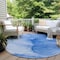 Homeroots 8' Blue Round Abstract Washable Indoor Outdoor Area Rug 559735 - alternate 3