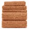 Lavish Home 6PC Jacquard Towel Set 100% Cotton Bathroom Accessories Soft & Absorbent Bathroom Set 67-040-CLAY - alternate 1