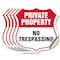 Signmission Private Property Shield Sign No Trespass, 6 inch X 6 inch, Vinyl Decal, 5PK SHI-D-5PACK-6-454 - alternate 1
