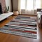 Homeroots 9' X 12' Gray Black And Red Striped Washable Indoor Outdoor Area Rug 613276 - alternate 3
