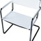 Homeroots 23" Silver And White Leather and Stainless Steel Arm Chair 667633 - alternate 4