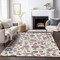 Homeroots 10' X 14' Linen Pink And Denim Blue Floral Washable Indoor Outdoor Area Rug 597829 - alternate 2