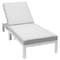 Leisuremod Chelsea Modern Outdoor White Chaise Lounge Chair With Light Grey Cushions CLW-77LGR - alternate 3