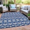 Homeroots 10' X 14' Navy Blue And Ivory Moroccan Washable Indoor Outdoor Area Rug 594339 - alternate 3