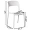 Fabulaxe Modern Plastic Outdoor Dining Chair with Open Curved Back, White QI004227.WT - alternate 2