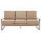 Leisuremod Jefferson Contemporary Velvet Sofa with Silver Frame, Beige JAS77BG - alternate 2