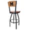 Holland Bar Stool Co 36" Blk Wrinkle Michigan Swivel Bar Stool, Laser Engraved Back L03836BWMedMplAMichUnMedMpl - alternate 2