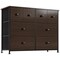 Homeroots 39" Brown Rustic Fabric Bin and Manufactured Wood Eight Drawer Dresser 438313 - alternate 1