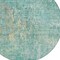 Homeroots 8' Teal Blue Round Abstract Washable Indoor Outdoor Area Rug 607892 - alternate 5