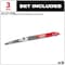 Milwaukee Tool 12 in x 5 TPI Reciprocating Saw Blade, 3 PK 48-00-5327 - alternate 4